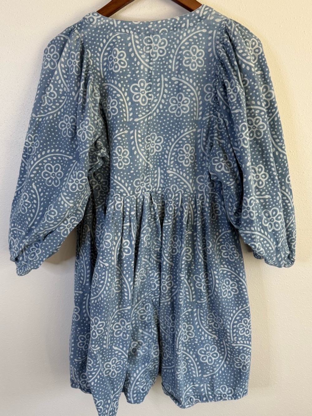 Madewell Blue Floral Empire Waist Mini Dress Puff Sleeve XS - Picture 10 of 10